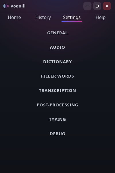 Voquill Settings
