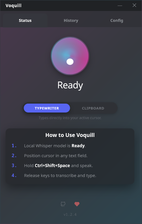 Voquill Status View
